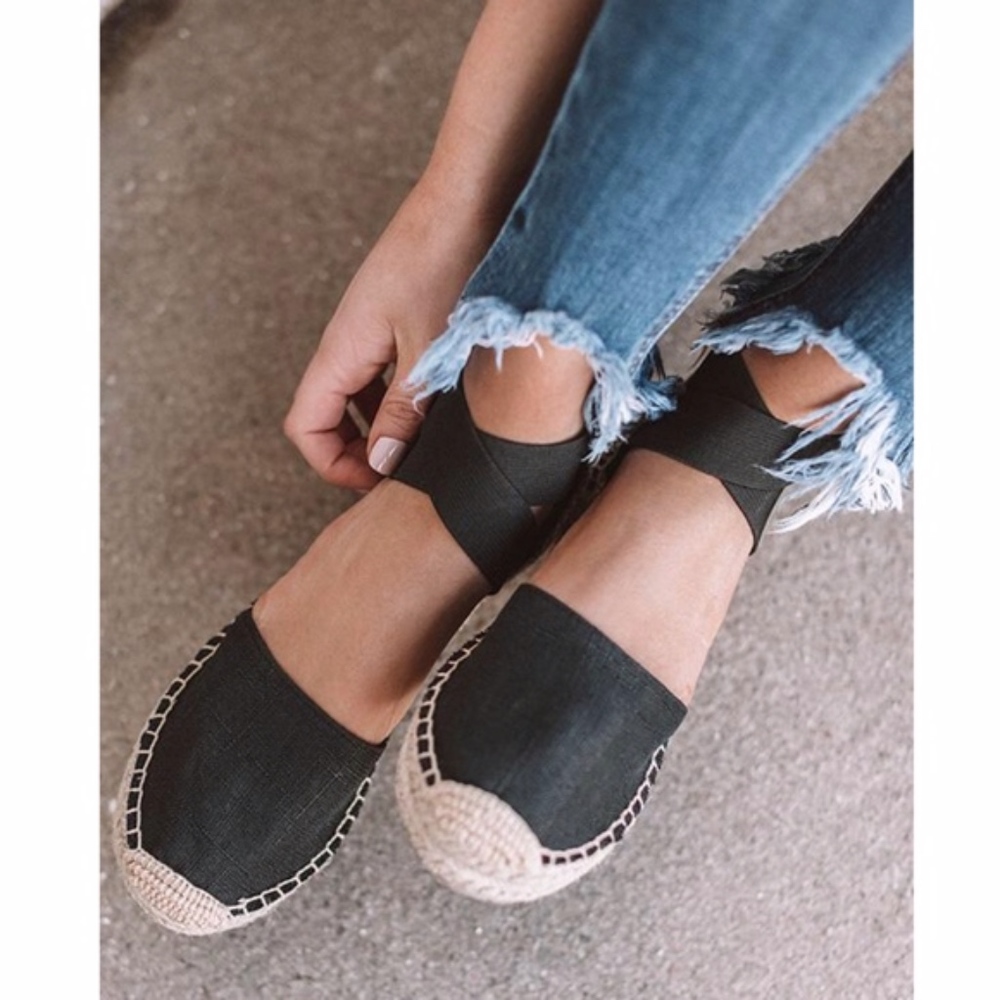 BETH Ankle wrap Espadrille   - BLACK - Picture 2 of 4